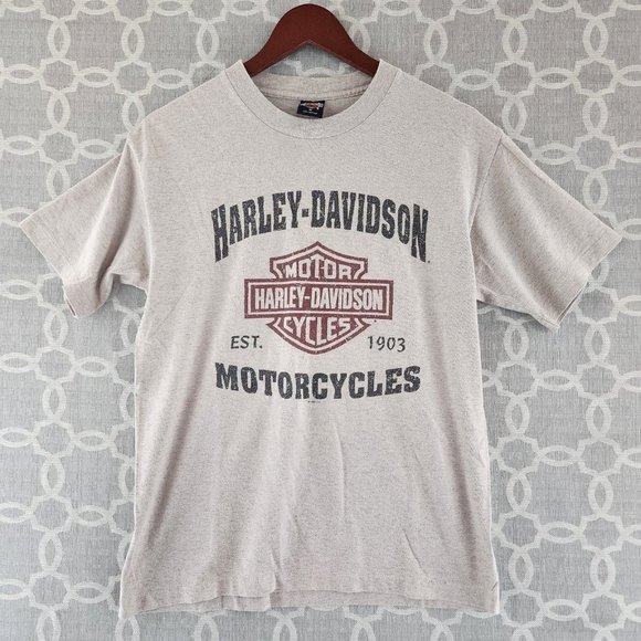 HarleyDavidson Shirts Vintage 995 Harley Davidson N Judson Indiana Tan T Shirt Mens M